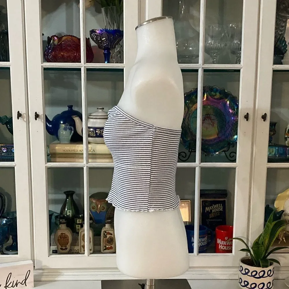 PacSun Tube Top | M | Blue & White Stripes - Picture 5 of 9